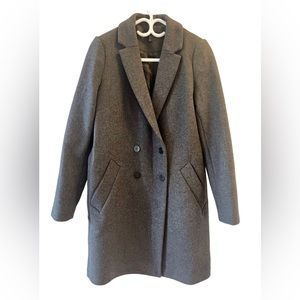 Zara TRF Trafaluc Wool Blend Women’s Outerwear Grey Coat, Size - Small